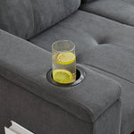 Treviso L-Shaped Sofa Bed with LED Lighting and Storage, Grey
