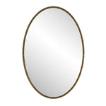 Iron Art Oval Retro Mirror, Antique Wall Hanging, Gold
