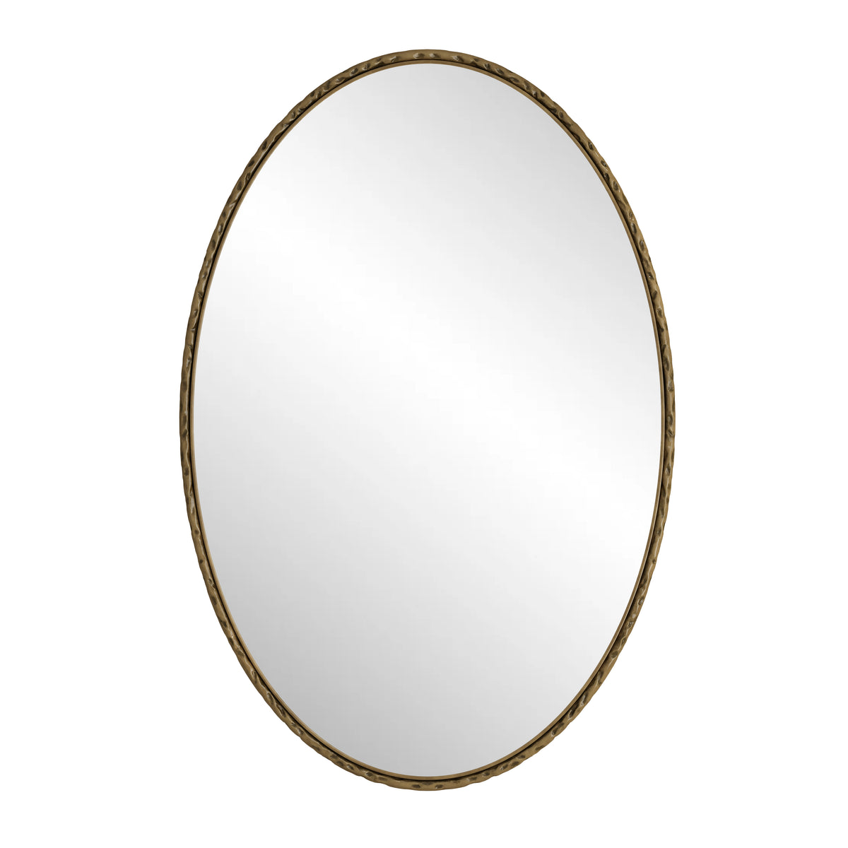 Iron Art Oval Retro Mirror, Antique Wall Hanging, Gold