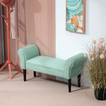Bed Bench, Upholstered Hallway Seating, 130 kg Load Capacity, Canvas Fabric, Green
