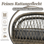 3-Piece Balcony Furniture Set with Cushions, Grey Rattan