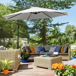 Cantilever Parasol, Round, 300 cm, Cream Polyester