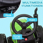 Electric Children's Tractor, Parental Remote Control, 6 km/h, Green + Black