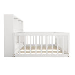 Daybed Sofa Bed 90x200cm Storage Compartment Railing - Pine Wood White