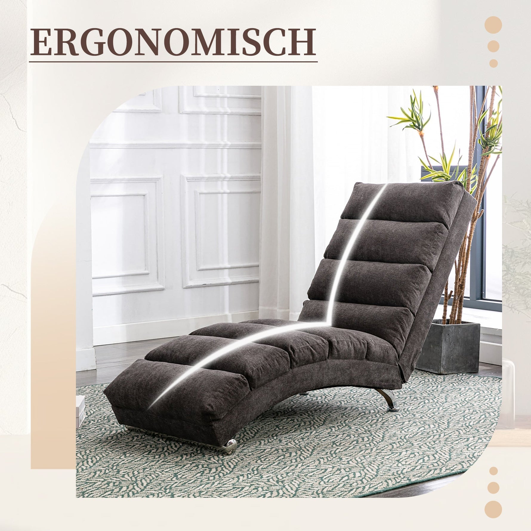Relaxation Lounger with Vibration Function and Side Pockets, Bagcloth and Metal