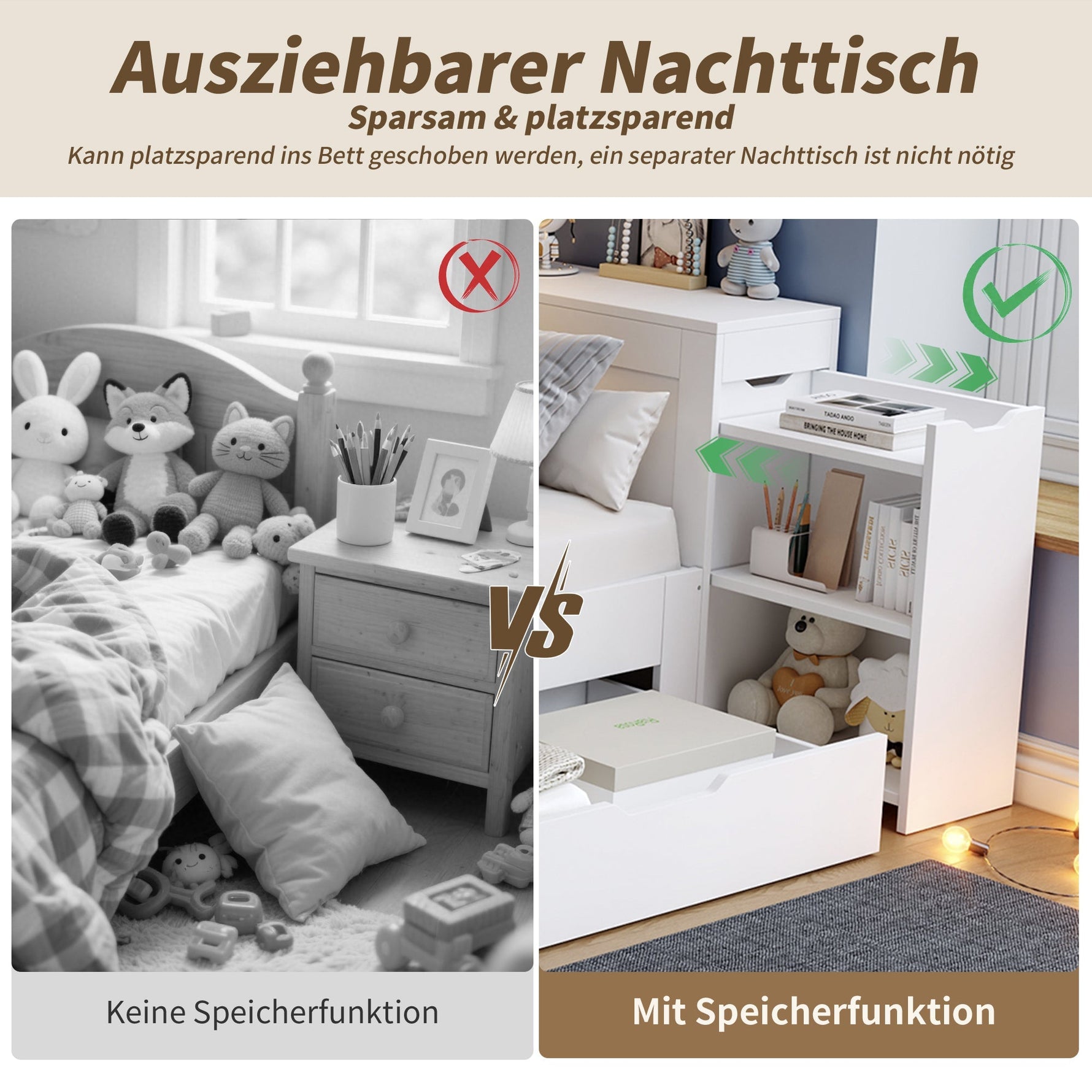 Multifunctional Storage Daybed with Drawers, Shelves and Bedside Tables, 140x200cm, White Wood