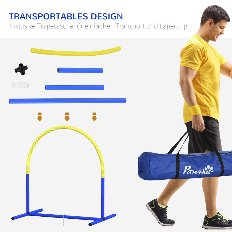 Dog Agility Set, 4-Piece Portable with Carrying Bag, PE & ABS Yellow
