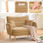 Modern Two-Seater Sofa with Armrest Cushions and Storage Bag, Loop Fabric