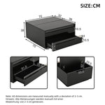 Living Room Coffee Table, Liftable with LED Light Strip, 1 Drawer, Hidden Storage & Flip-Up Doors, High-Gloss Black