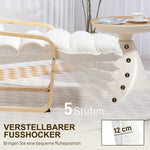 Lounge Chair with Adjustable Footrest, Rocking, Sherpa Fleece, White