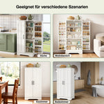 Kitchen Cabinet 120x60x40cm LED Sensor Light 2-Door Adjustable Shelves - White