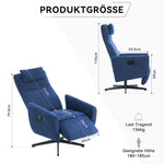 022 Recliner Chair, Comfortable with Reclining Function, Footrest, Swivel, Chenille, Blue