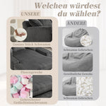 Sofa Bed, Cloud Couch with 3 Soft Pillows, Single Seat, Dark Grey Corduroy