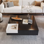 Coffee Table high gloss with removable storage box LED light effect white and black