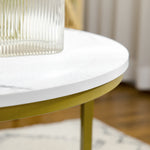 Coffee Tables, Round Stackable with Steel Frame, White