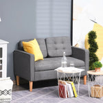 2-Seater Sofa, Removable Cushions, Fabric, Grey
