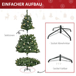 Artificial Christmas Tree 180cm with LED Lights & Baubles - Green