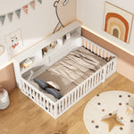Daybed Sofa Bed 90x200cm Storage Compartment Railing - Pine Wood White