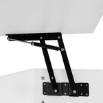 High-gloss Lift-up Tea Table, LED Coffee Table, 100x50x45 cm with Storage, White