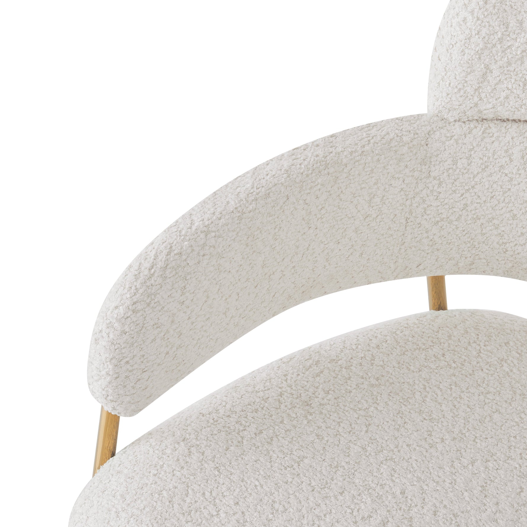 Dining Chair Set of 2 Modern Ergonomic Gold Legs - Beige