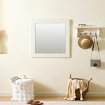 Square Wall Mirror 80x80cm Modern Design White Wood Look