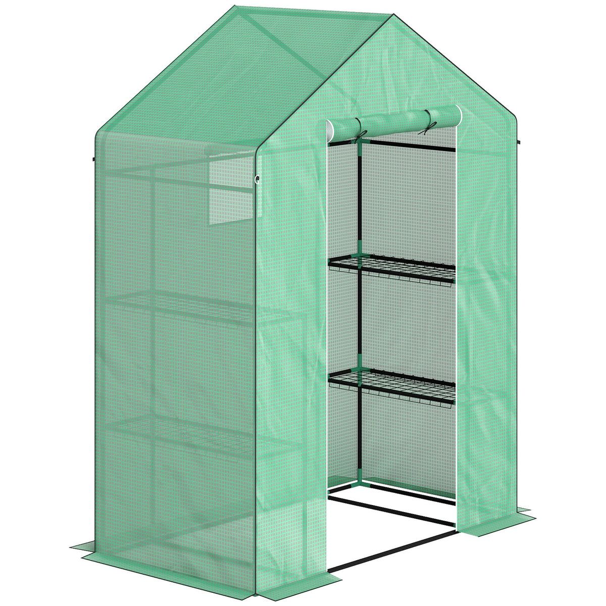 Greenhouse, Roller Door Window Shelves, Steel