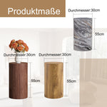 Round Coffee Table Small Side Table 30cm Diameter - Wood Look MDF