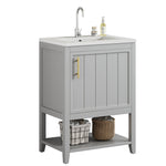 Bathroom Furniture Single Washbasin 60 cm Vanity Unit Ceramic Washbasin, Light Grey