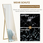 Standing Mirror, Full Length Dressing Makeup, Light Brown Wood Grain