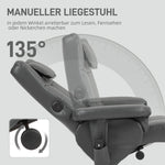 Recliner Chair with Reclining Function, Massage, Stool, Faux Leather, Dark Grey