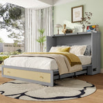 Mobile Wall Bed 140x200cm with Drawers & USB, Grey