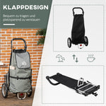 Cargo Trailer & Shopping Trolley 2-in-1, 24.3 kg, 55 L, Aluminium + Oxford, Grey + Silver