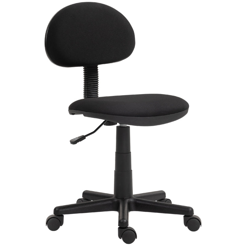 Office Chair Ergonomic Desk, Height-Adjustable Swivel, Black Fabric