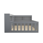 Daybed Sofa Bed 90x200cm Storage USB/Socket Railing - Grey