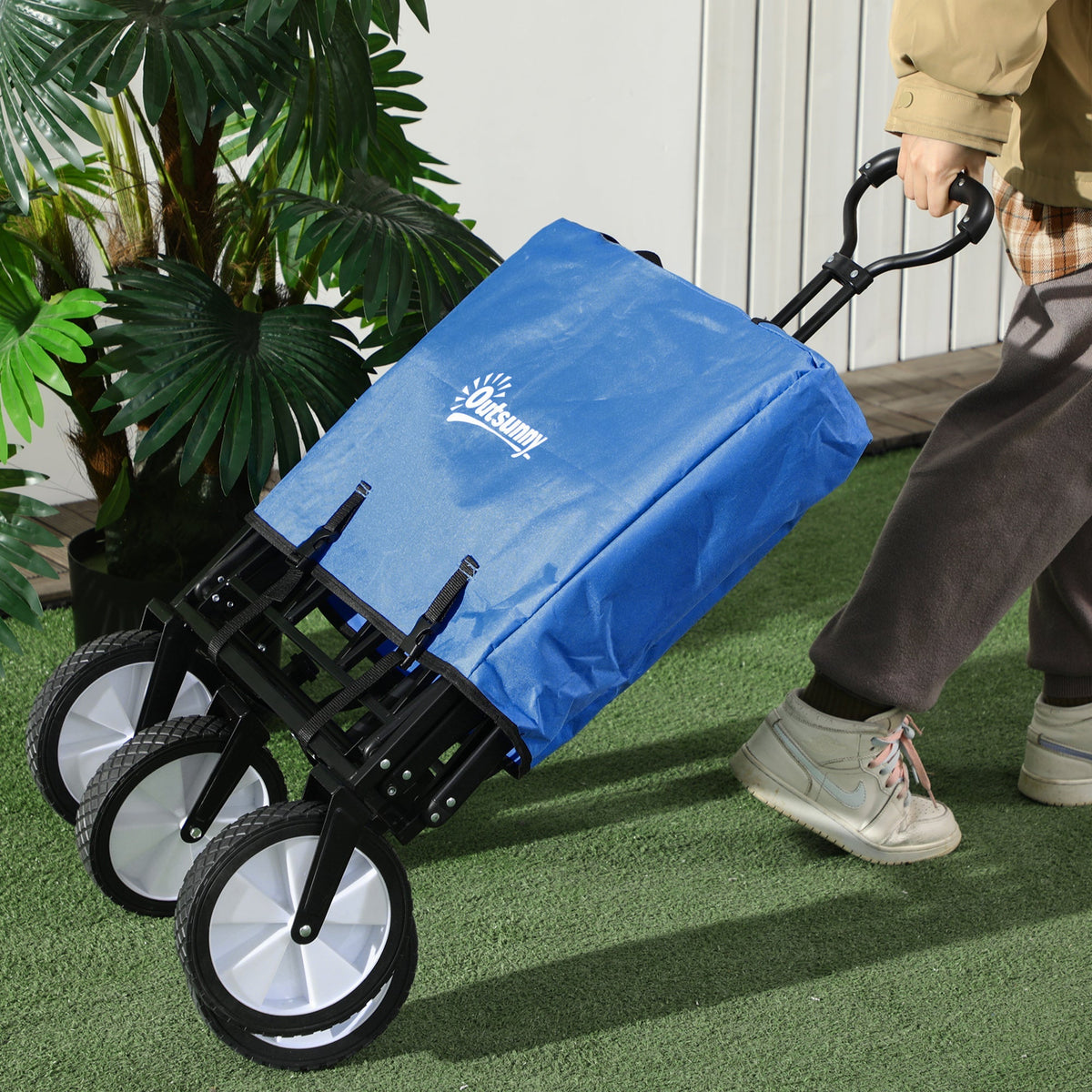 Handcart, Foldable 360° Garden Beach Transport Cart, Steel Frame Oxford