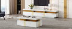 TV Wall Cabinet Set with Coffee Table & TV Cabinet, White