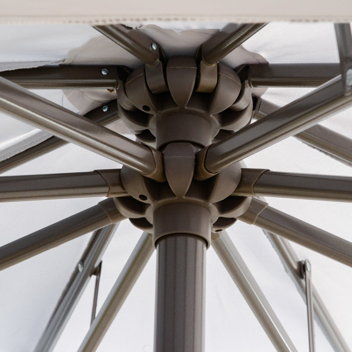 Parasol Cantilever, Double Roof Cross Base, Light Grey Polyester