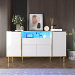 Sideboard, Chest of Drawers with 1 Drawer, High-Gloss White