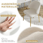 Dining Chairs Set of 4 with Gold Legs, Beige Chenille