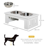 Raised Dog Bowl, Stainless Steel, MDF White