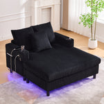 Chaise Longue Recliner, Soft with Cup Holders, USB Ports & LED Lighting
