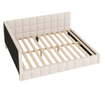 Upholstered Bed Sofa Bed 160x200 Multifunctional Slatted Frame Velvet Beige
