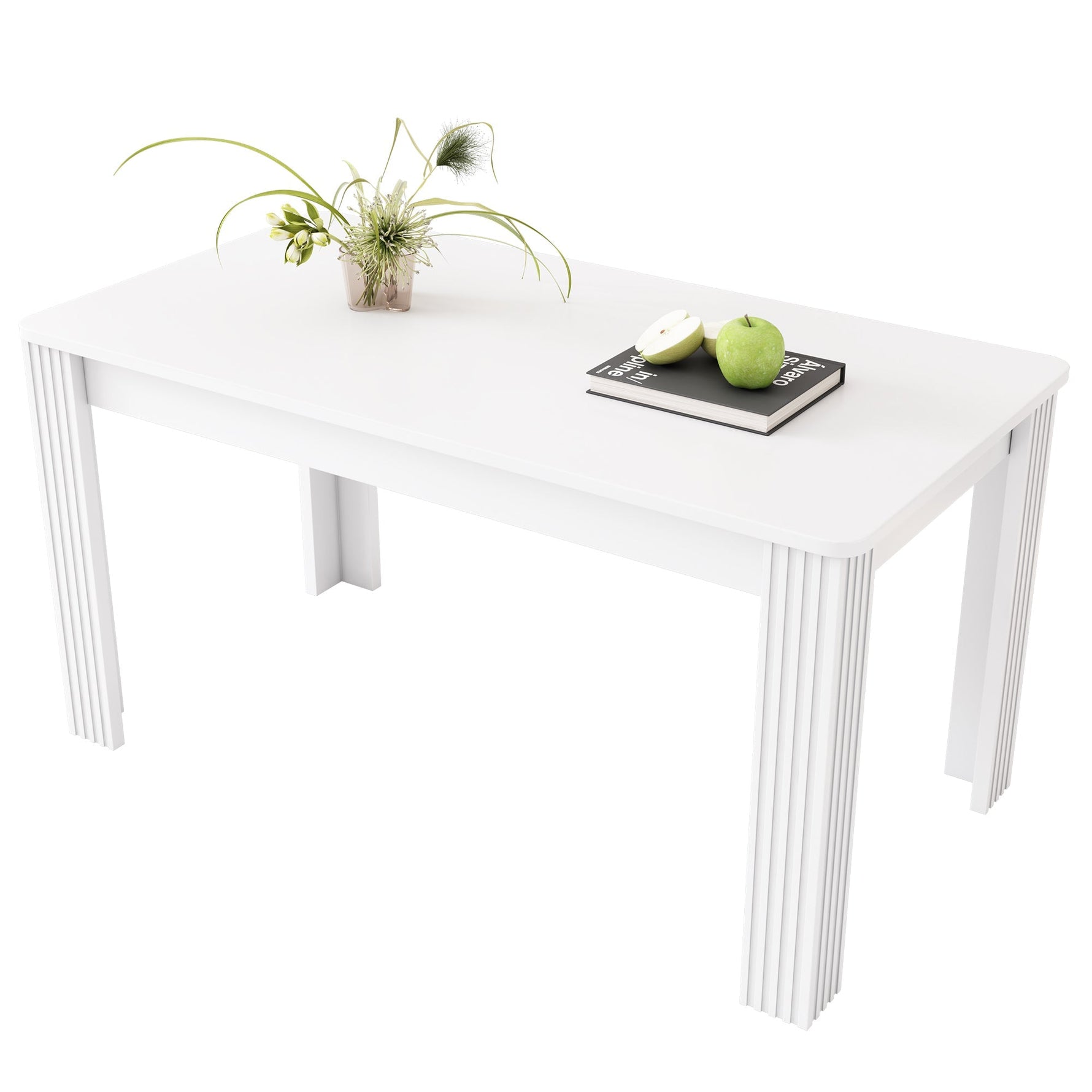 Dining Table Rectangular Modern Simple Oak - White