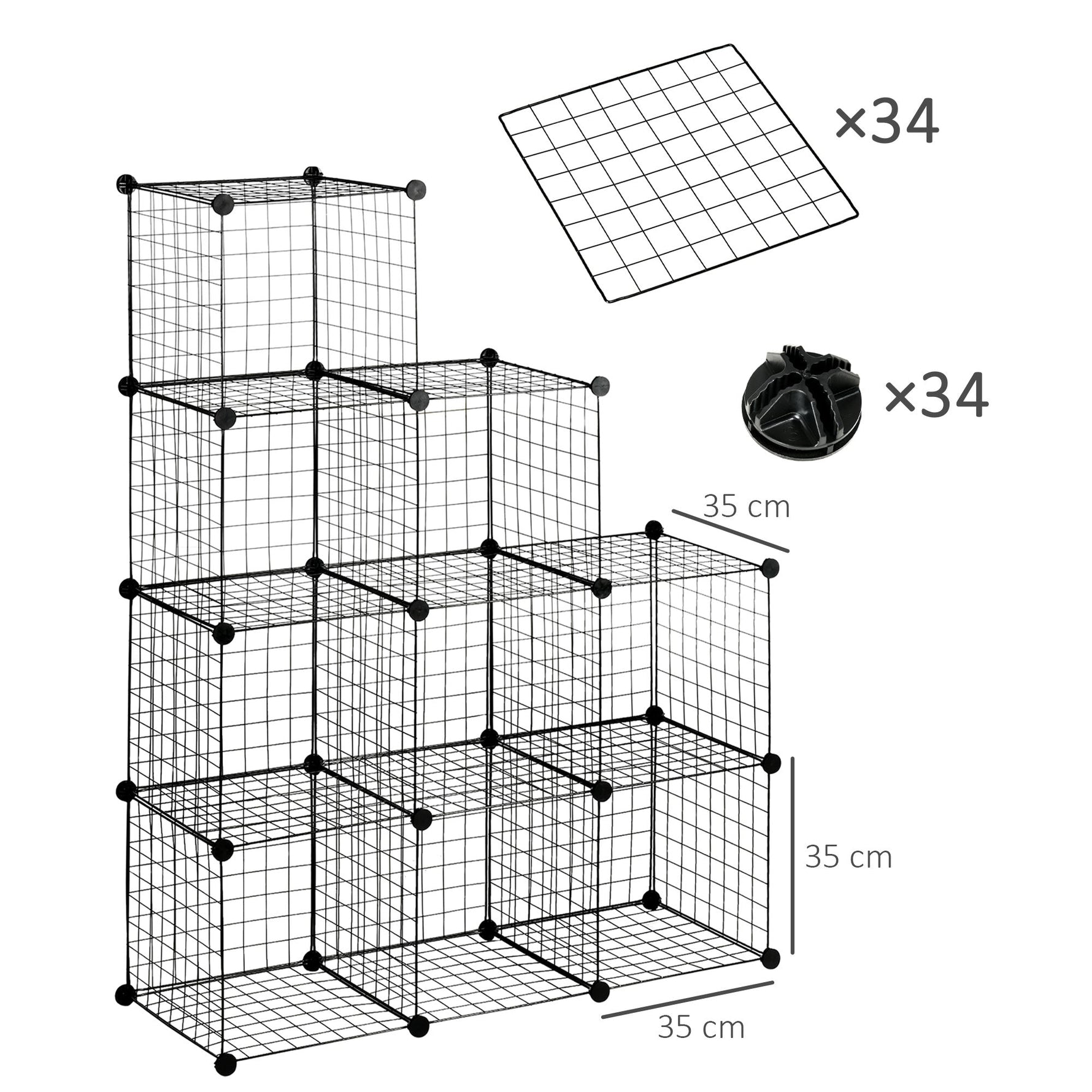 Shelving System, 9 Compartments Shoe Rack, Steel Wire Black