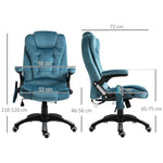 Office Chair Gaming Chair, Massage & Heating Function, Height-Adjustable 120kg, Blue