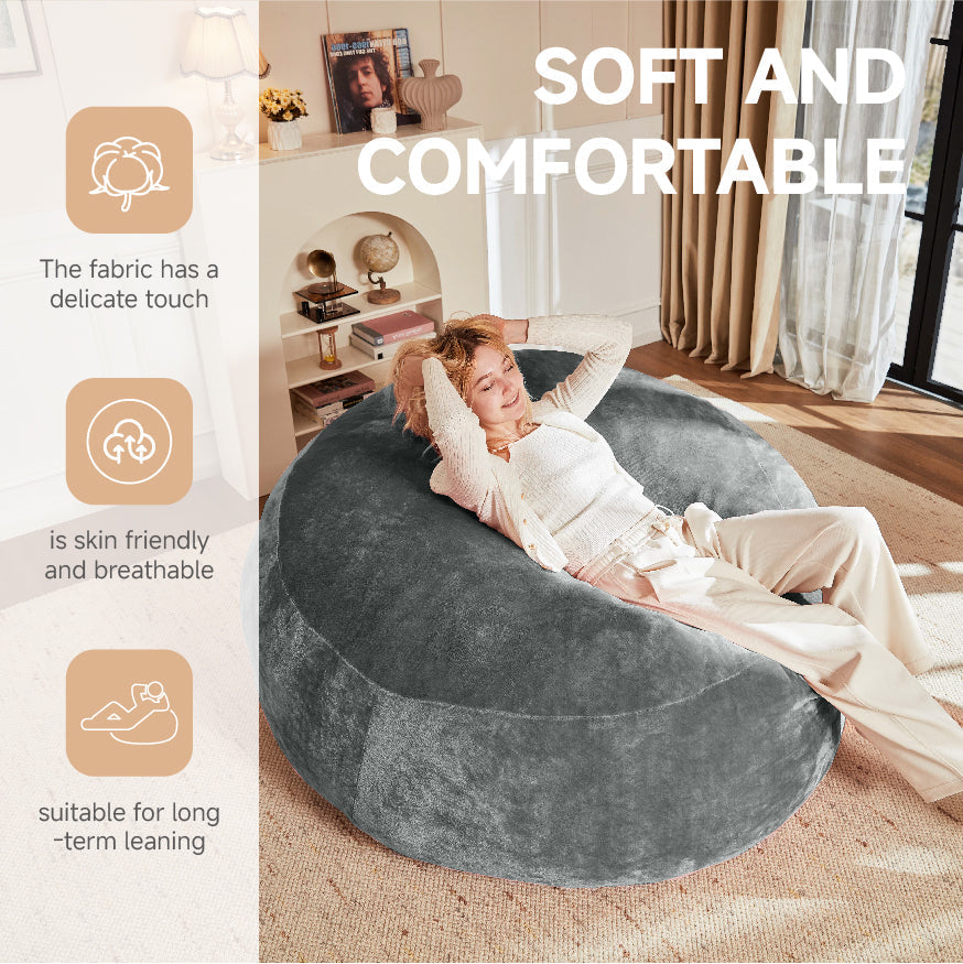 4FT Bean Bag Chair, Soft Comfortable Reading Sofa for Adults