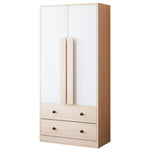 Wardrobe 70x40x170cm Double Door Design Drawers Storage, Wood Color/White