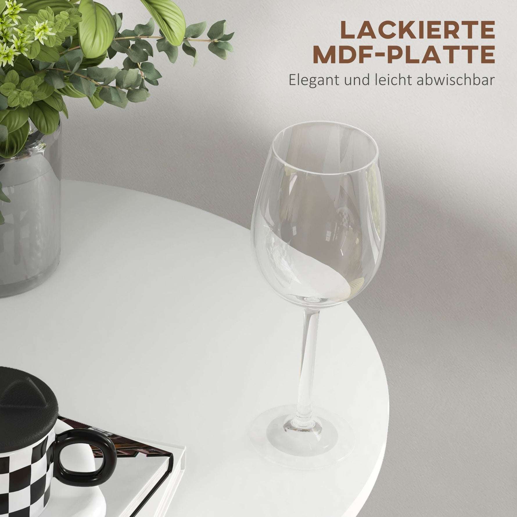 Bar Table Round Ø60 cm Height Adjustable Steel White