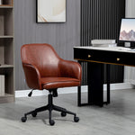 Office Chair Desk Chair Rocking Function Height Adjustable 120kg, Faux Leather Brown