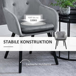 Dining Chairs, Set of 2, Upholstered with Backrest, Velvet Grey